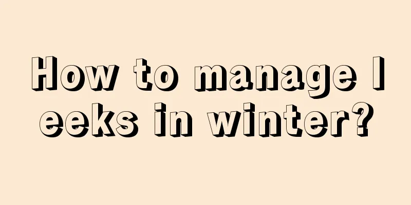 How to manage leeks in winter?