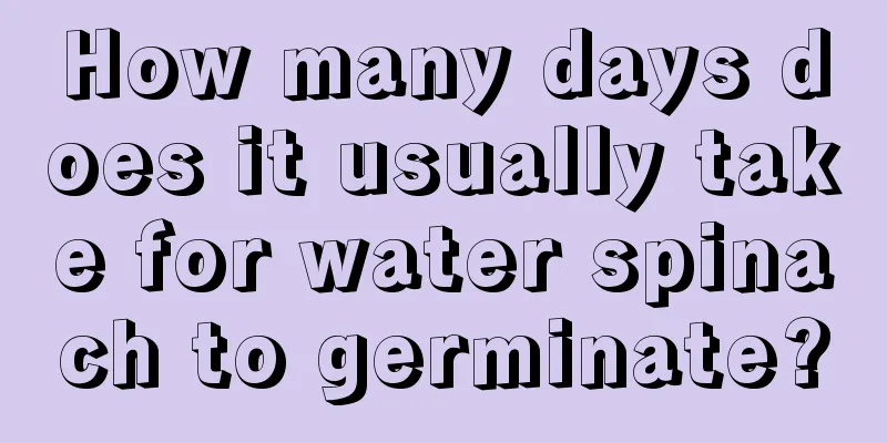 How many days does it usually take for water spinach to germinate?