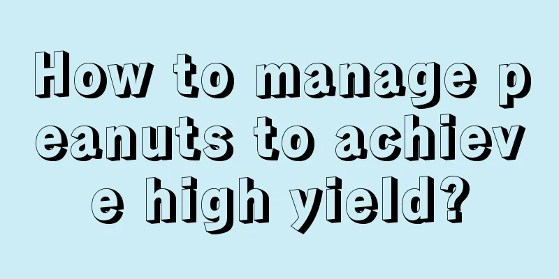 How to manage peanuts to achieve high yield?