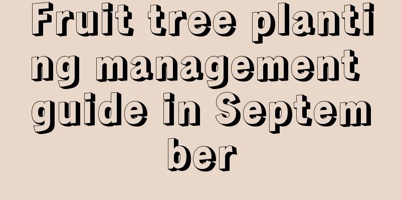 Fruit tree planting management guide in September