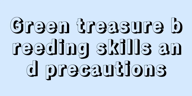 Green treasure breeding skills and precautions