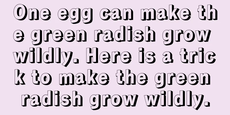 One egg can make the green radish grow wildly. Here is a trick to make the green radish grow wildly.