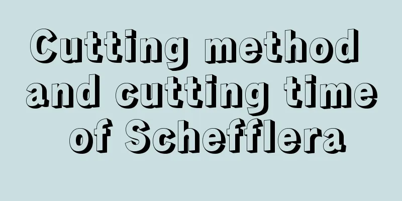 Cutting method and cutting time of Schefflera