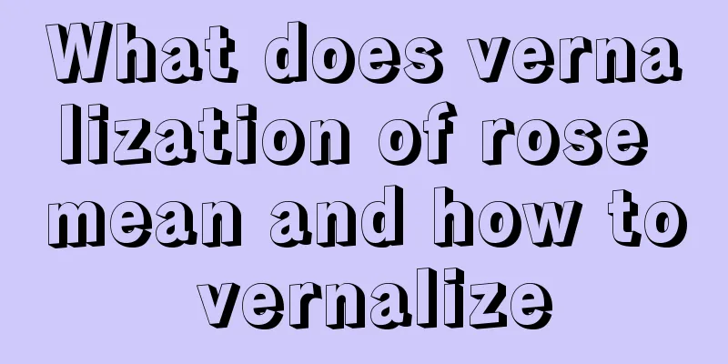 What does vernalization of rose mean and how to vernalize