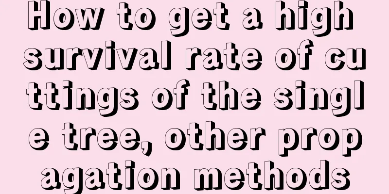 How to get a high survival rate of cuttings of the single tree, other propagation methods