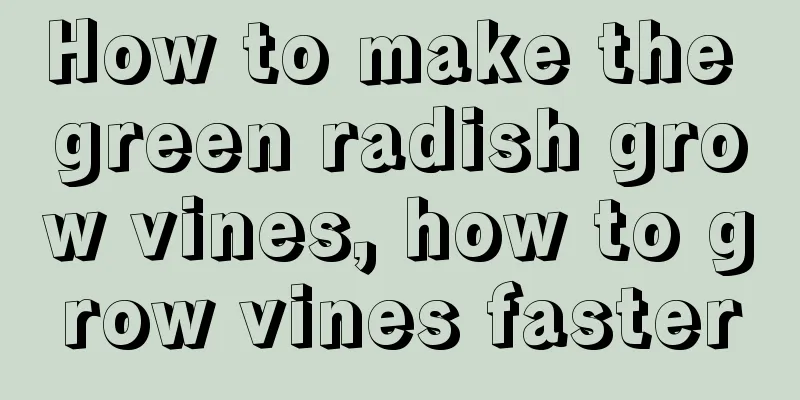 How to make the green radish grow vines, how to grow vines faster