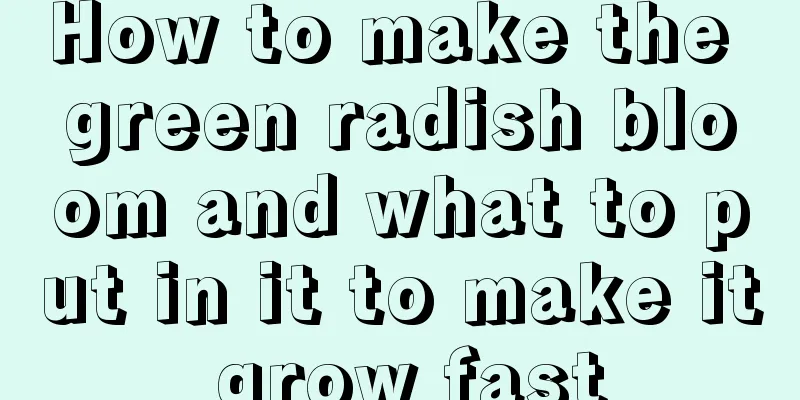 How to make the green radish bloom and what to put in it to make it grow fast