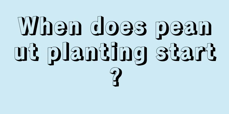 When does peanut planting start?