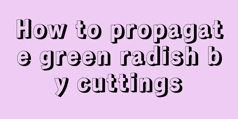 How to propagate green radish by cuttings