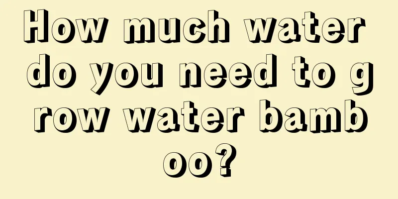 How much water do you need to grow water bamboo?