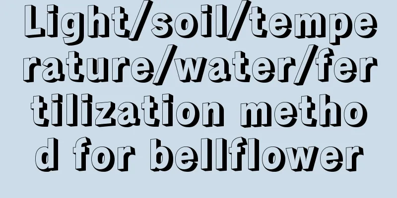 Light/soil/temperature/water/fertilization method for bellflower