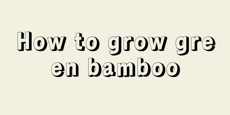 How to grow green bamboo