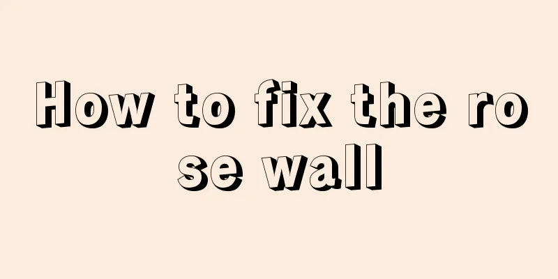 How to fix the rose wall