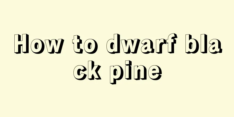 How to dwarf black pine