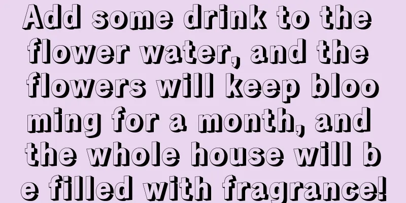 Add some drink to the flower water, and the flowers will keep blooming for a month, and the whole house will be filled with fragrance!