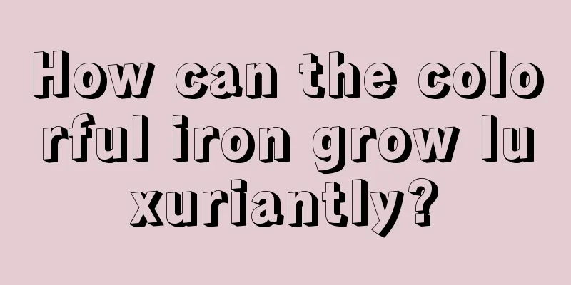 How can the colorful iron grow luxuriantly?