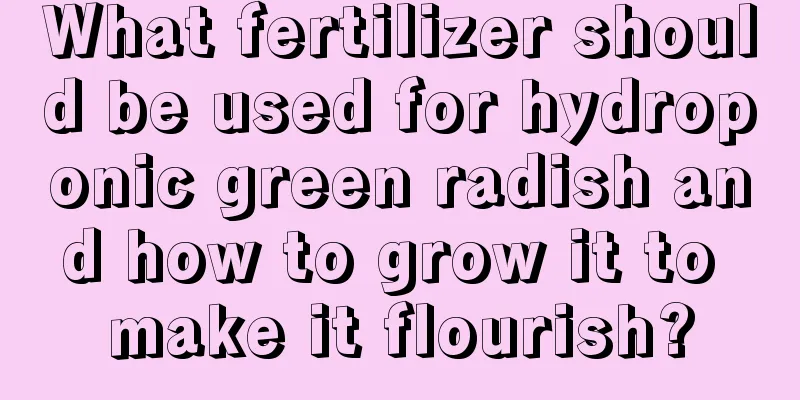 What fertilizer should be used for hydroponic green radish and how to grow it to make it flourish?