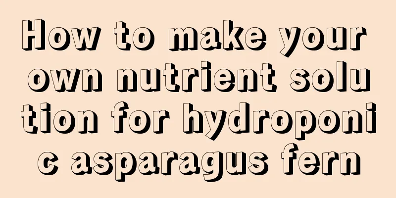 How to make your own nutrient solution for hydroponic asparagus fern