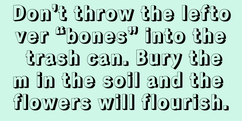 Don’t throw the leftover “bones” into the trash can. Bury them in the soil and the flowers will flourish.