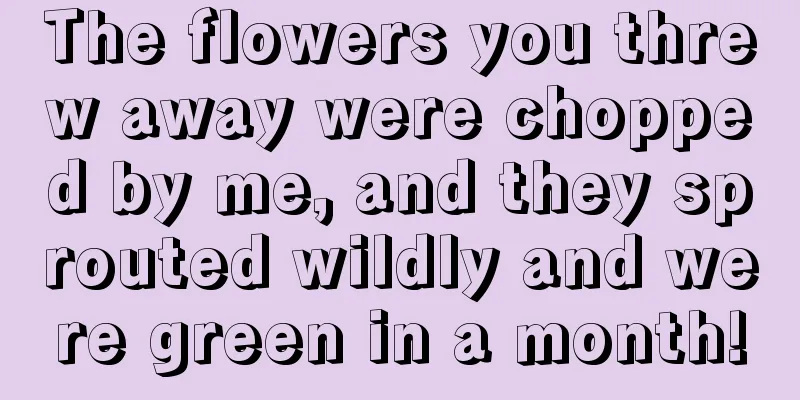 The flowers you threw away were chopped by me, and they sprouted wildly and were green in a month!