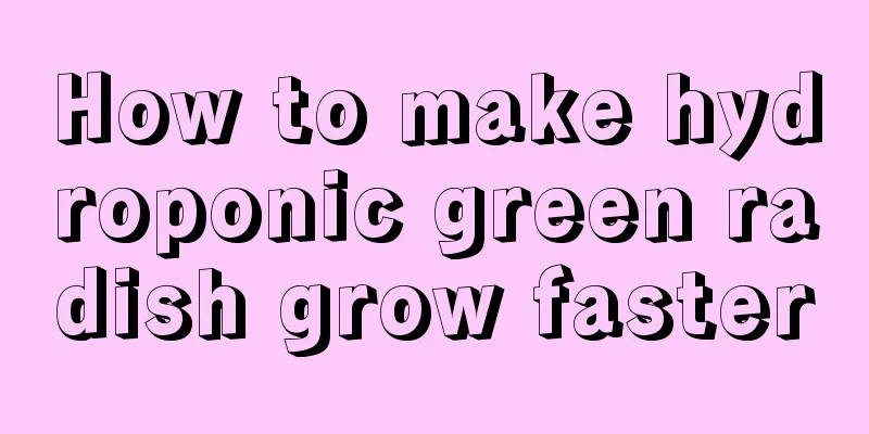 How to make hydroponic green radish grow faster