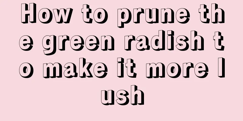 How to prune the green radish to make it more lush