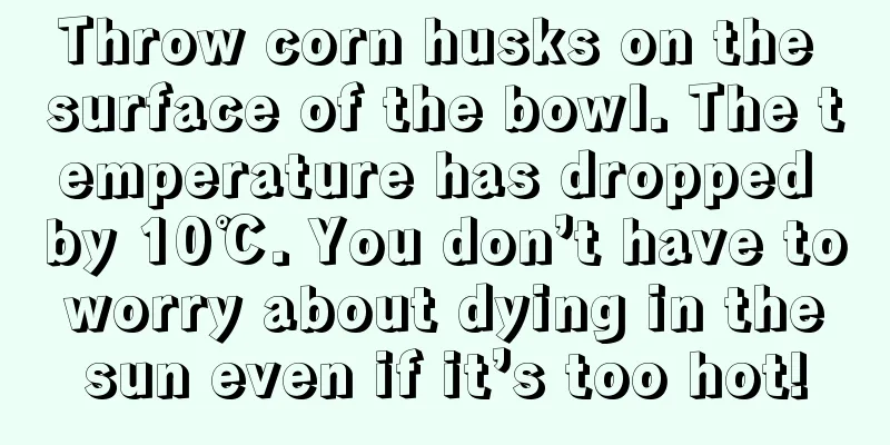 Throw corn husks on the surface of the bowl. The temperature has dropped by 10℃. You don’t have to worry about dying in the sun even if it’s too hot!