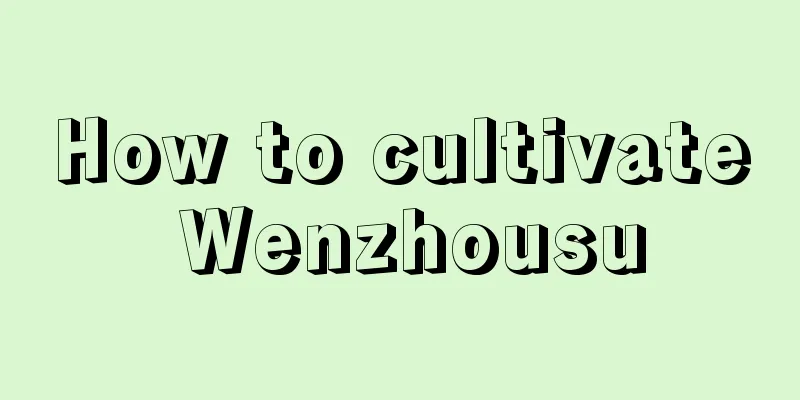 How to cultivate Wenzhousu