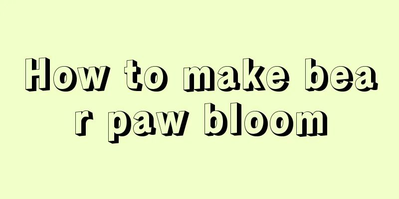 How to make bear paw bloom