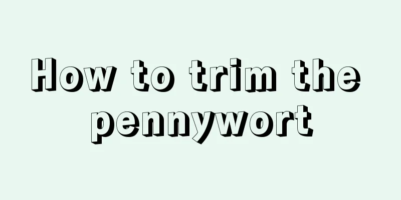 How to trim the pennywort