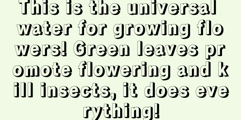 This is the universal water for growing flowers! Green leaves promote flowering and kill insects, it does everything!