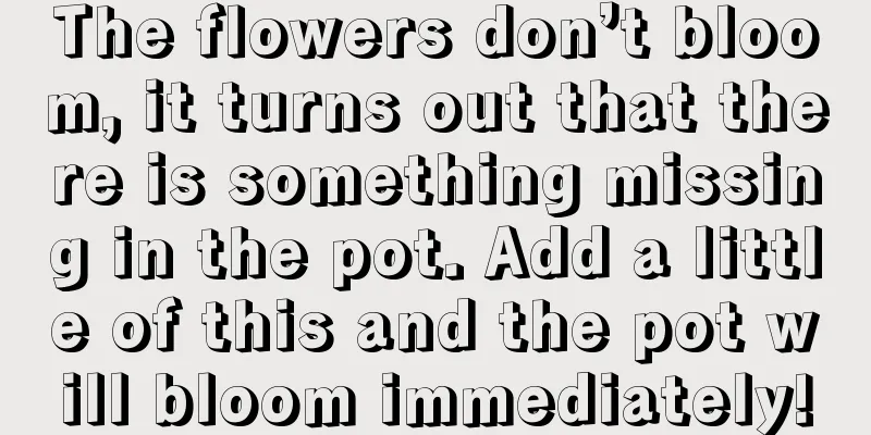 The flowers don’t bloom, it turns out that there is something missing in the pot. Add a little of this and the pot will bloom immediately!