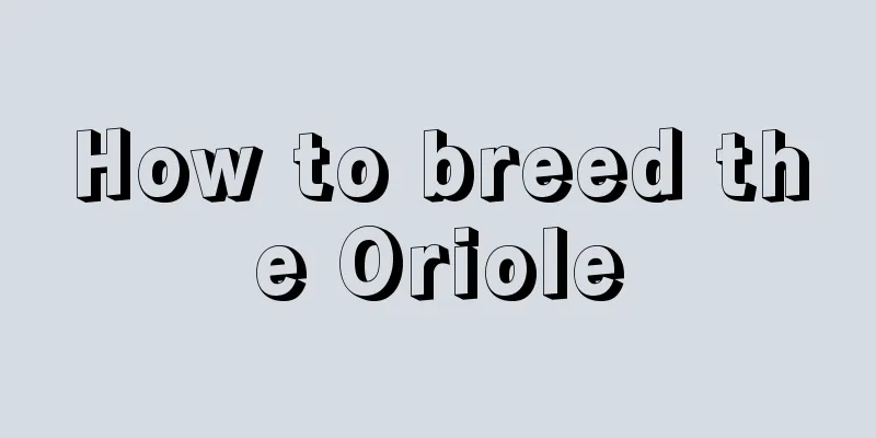 How to breed the Oriole