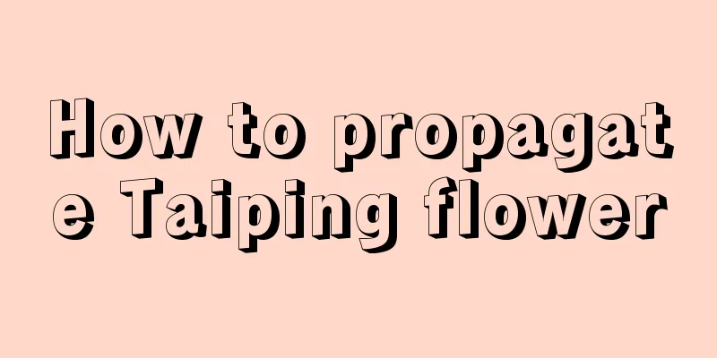 How to propagate Taiping flower