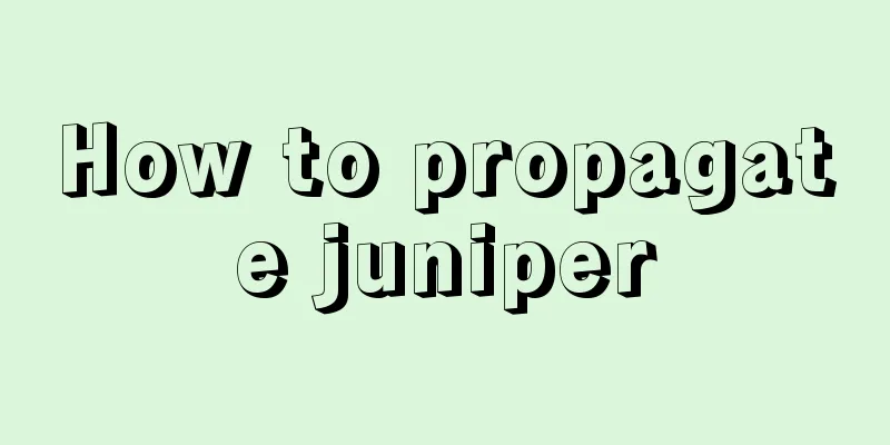 How to propagate juniper