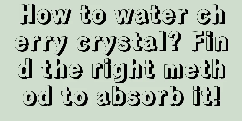 How to water cherry crystal? Find the right method to absorb it!