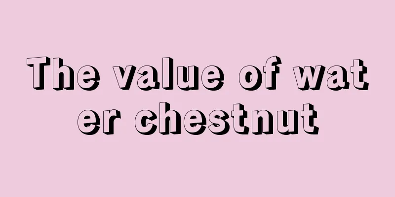 The value of water chestnut