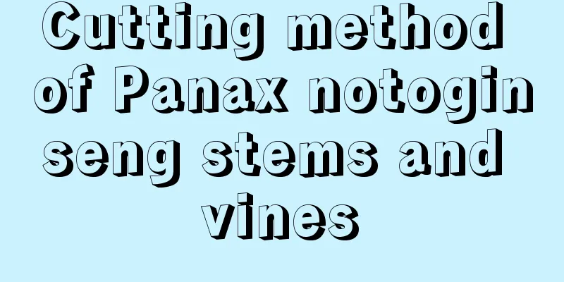 Cutting method of Panax notoginseng stems and vines