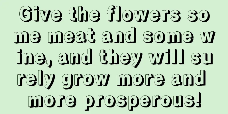 Give the flowers some meat and some wine, and they will surely grow more and more prosperous!