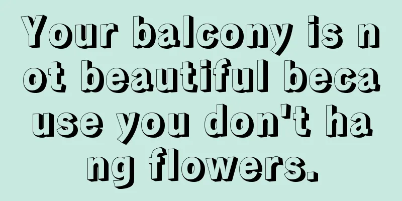 Your balcony is not beautiful because you don't hang flowers.