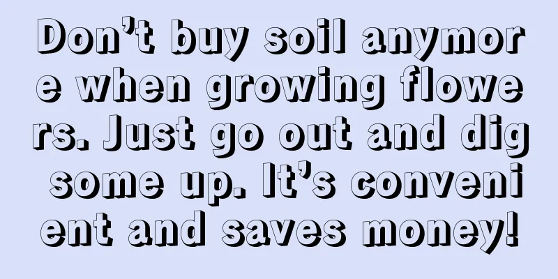 Don’t buy soil anymore when growing flowers. Just go out and dig some up. It’s convenient and saves money!