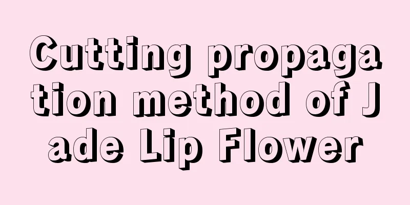 Cutting propagation method of Jade Lip Flower