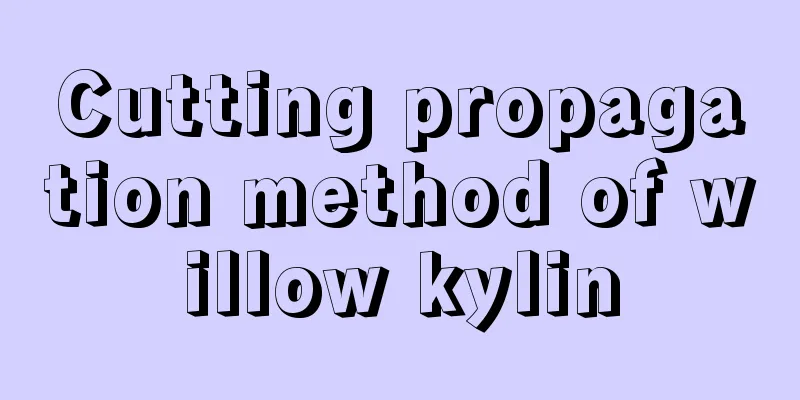 Cutting propagation method of willow kylin