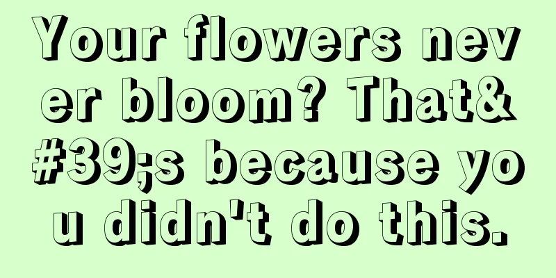 Your flowers never bloom? That's because you didn't do this.