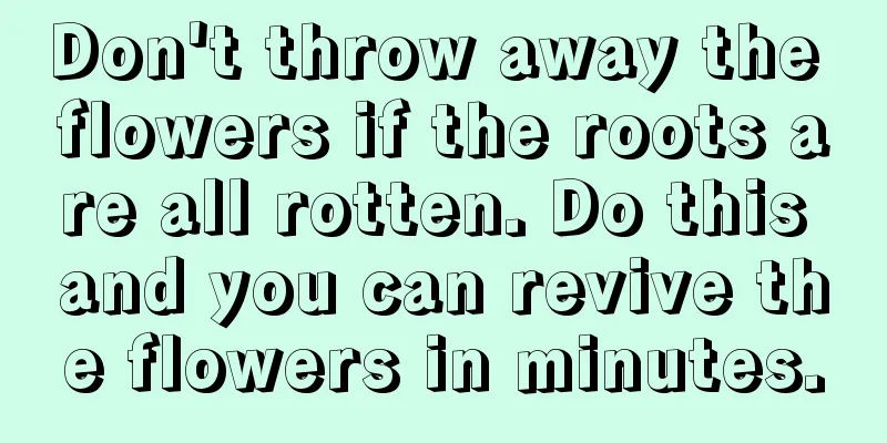 Don't throw away the flowers if the roots are all rotten. Do this and you can revive the flowers in minutes.