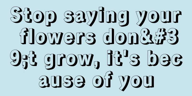 Stop saying your flowers don't grow, it's because of you