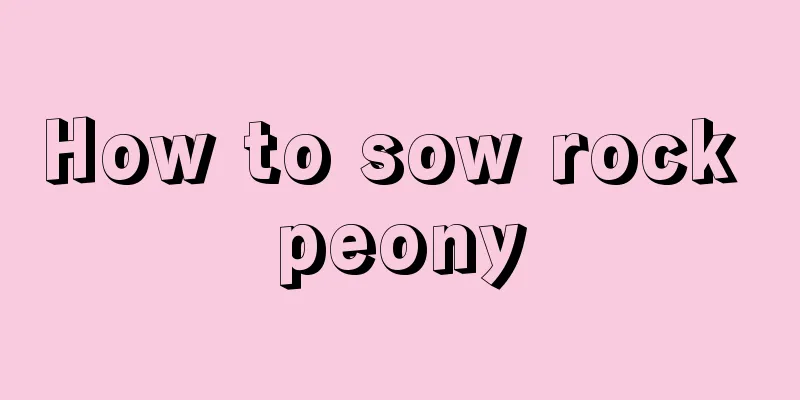 How to sow rock peony