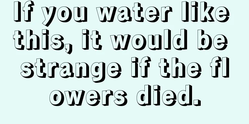 If you water like this, it would be strange if the flowers died.