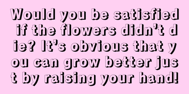 Would you be satisfied if the flowers didn’t die? It’s obvious that you can grow better just by raising your hand!