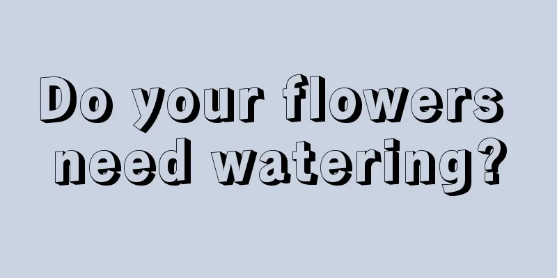 Do your flowers need watering?